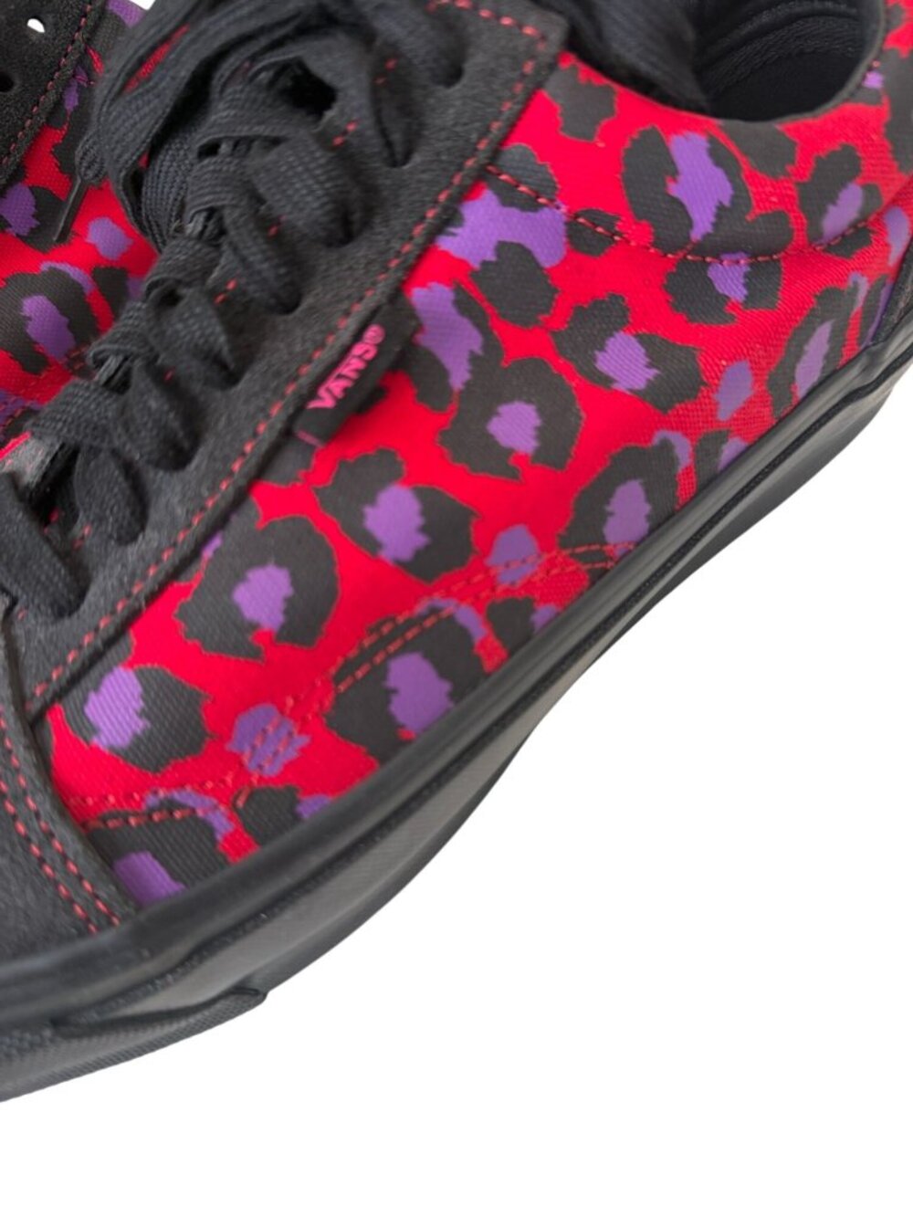 Vans Vault Old Skool Ns OG L Stray Rats Raven Racing Red Leopard Sneakers Sz 10 - Picture 3 of 7